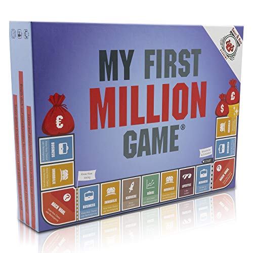 my first million game Gesellschaftsspiele für Erwachsene, Investitionsspiel Brettspiel mit Aktien, Immobilien und Startups, deutsche Version von my first million game