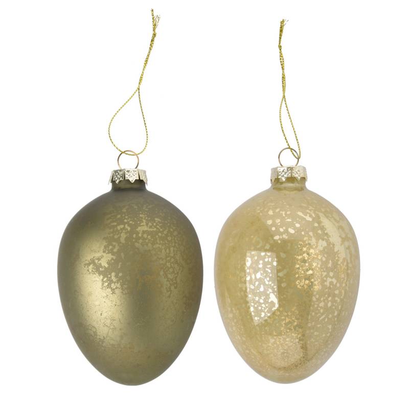 2 große Deko-Hänger Osterei aus Glas von My Home