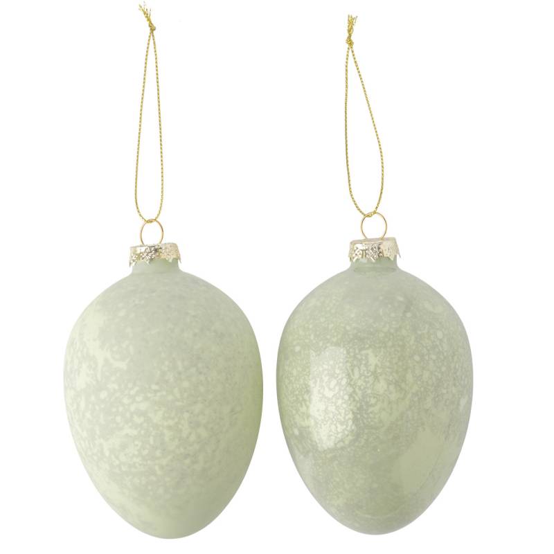 2 kleine Deko-Hänger Osterei aus Glas 2 kleine Deko-Hänger Osterei aus Glas von My Home