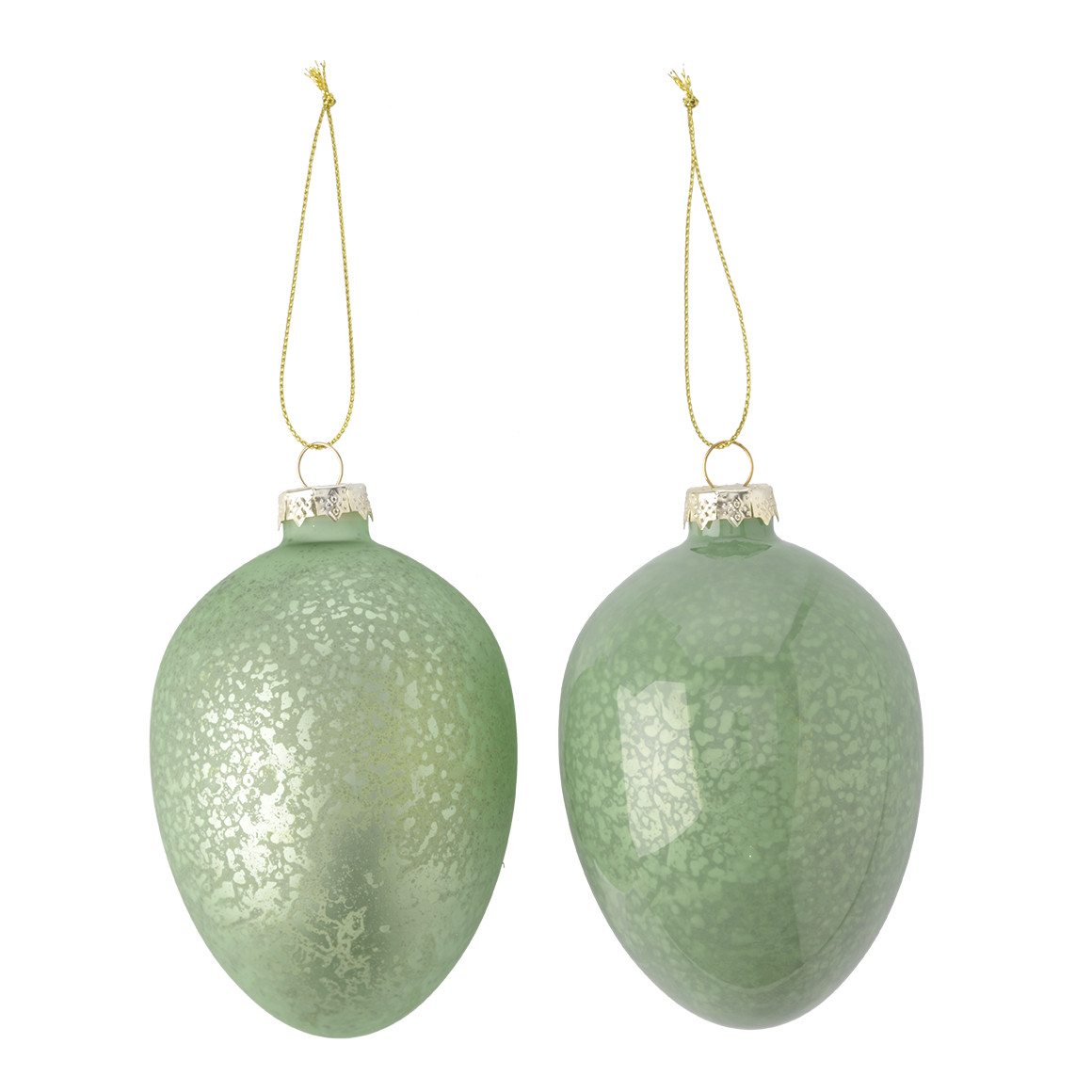 2 kleine Deko-Hänger Osterei aus Glas von My Home