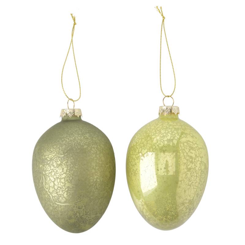 2 kleine Deko-Hänger Osterei aus Glas 2 kleine Deko-Hänger Osterei aus Glas von My Home