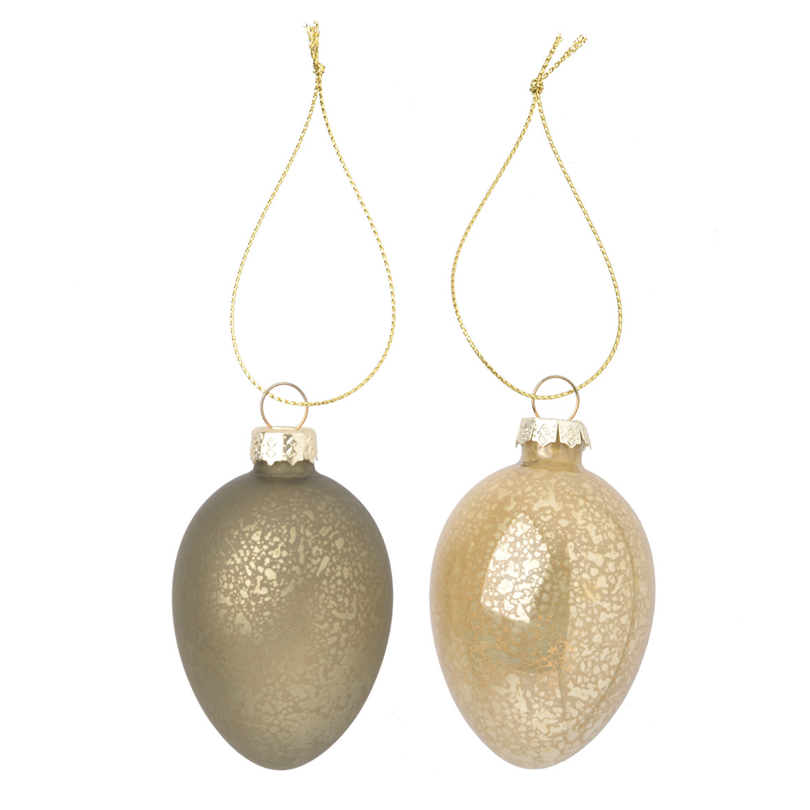 2 kleine Deko-Hänger Osterei aus Glas von My Home