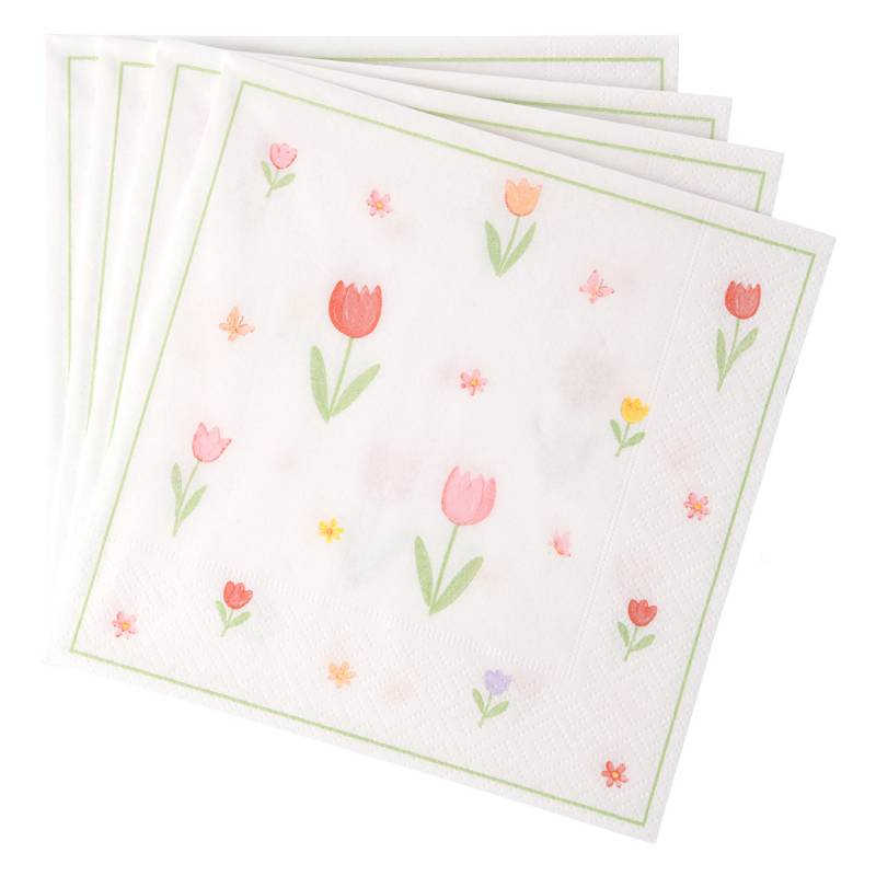 20 Servietten mit Blumen-Dessin von My Home