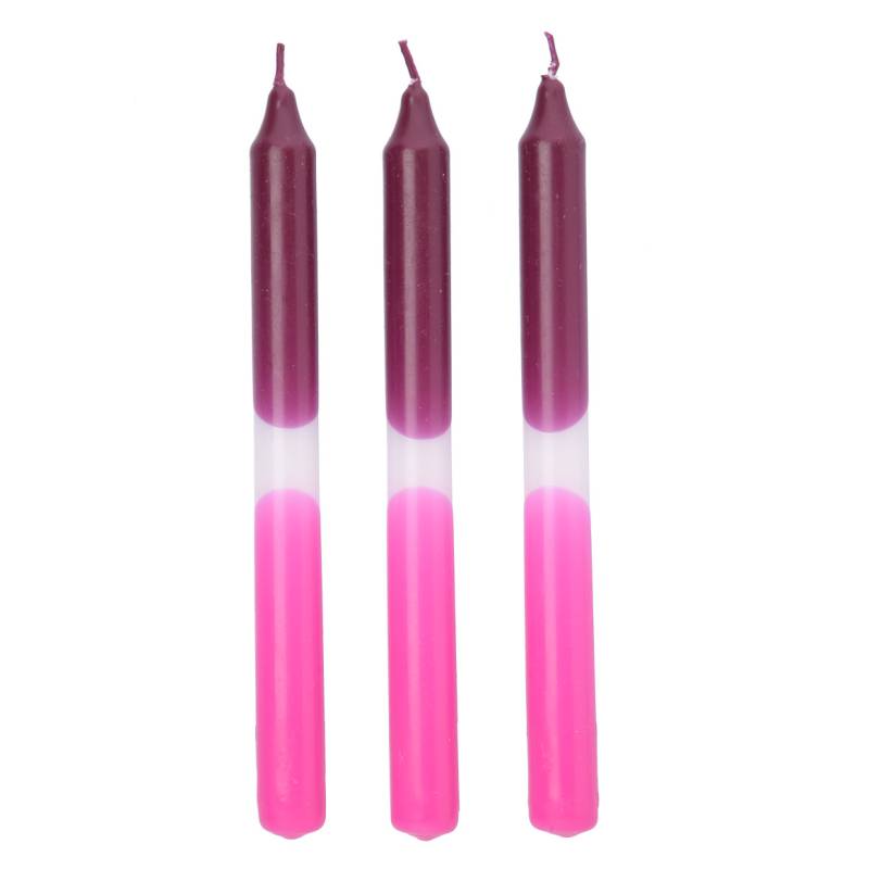 3 Stabkerzen mit  farbigem Muster von My Home