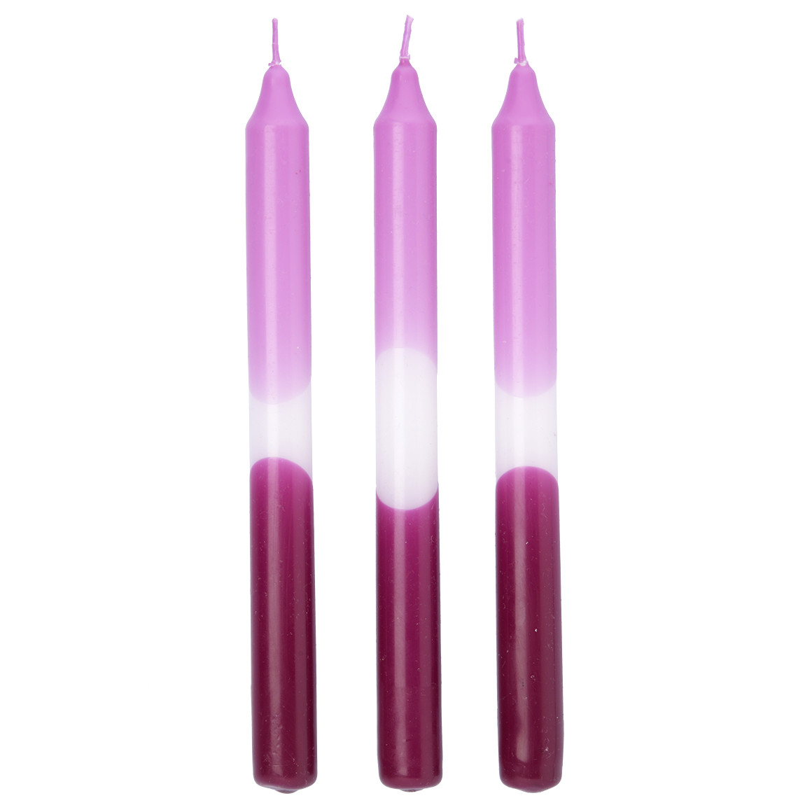3 Stabkerzen mit farbigem Muster 3 Stabkerzen mit farbigem Muster von My Home
