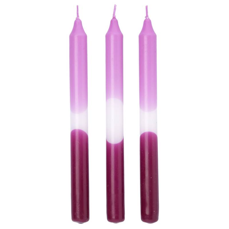 3 Stabkerzen mit  farbigem Muster von My Home