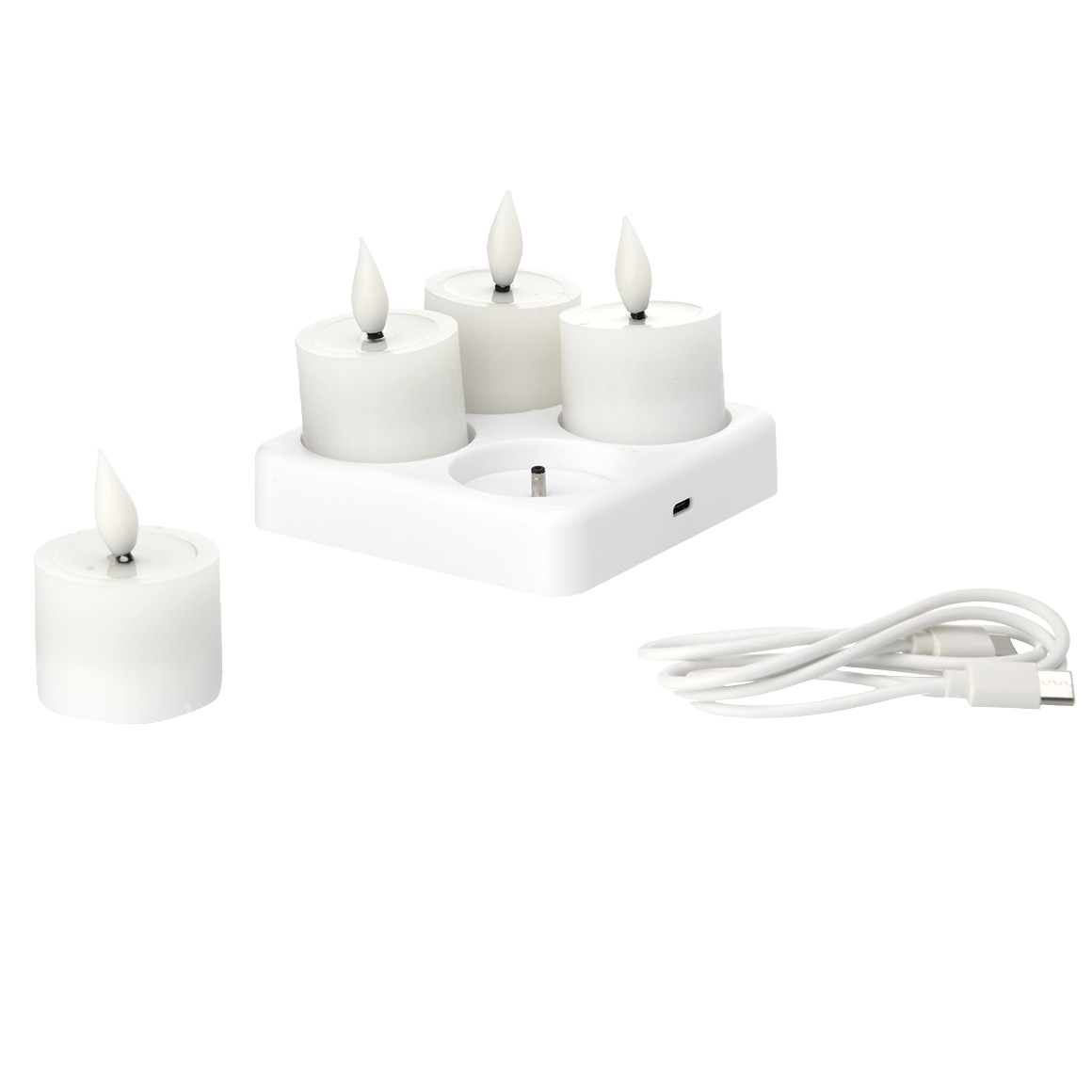 4 LED Wachsteelichter aufladbar 4 LED Wachsteelichter aufladbar von My Home