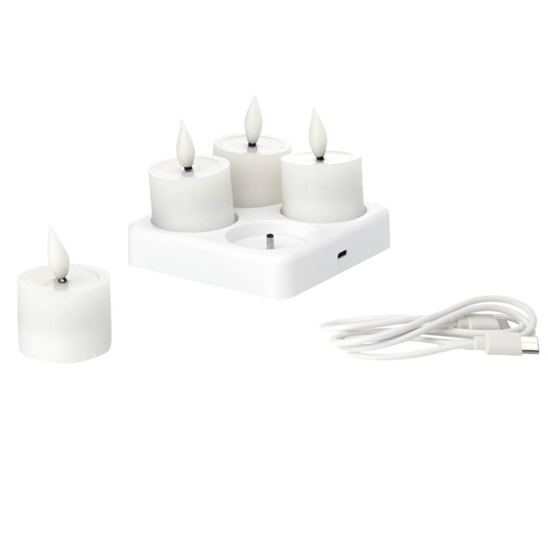 4 LED Wachsteelichter aufladbar 4 LED Wachsteelichter aufladbar von My Home
