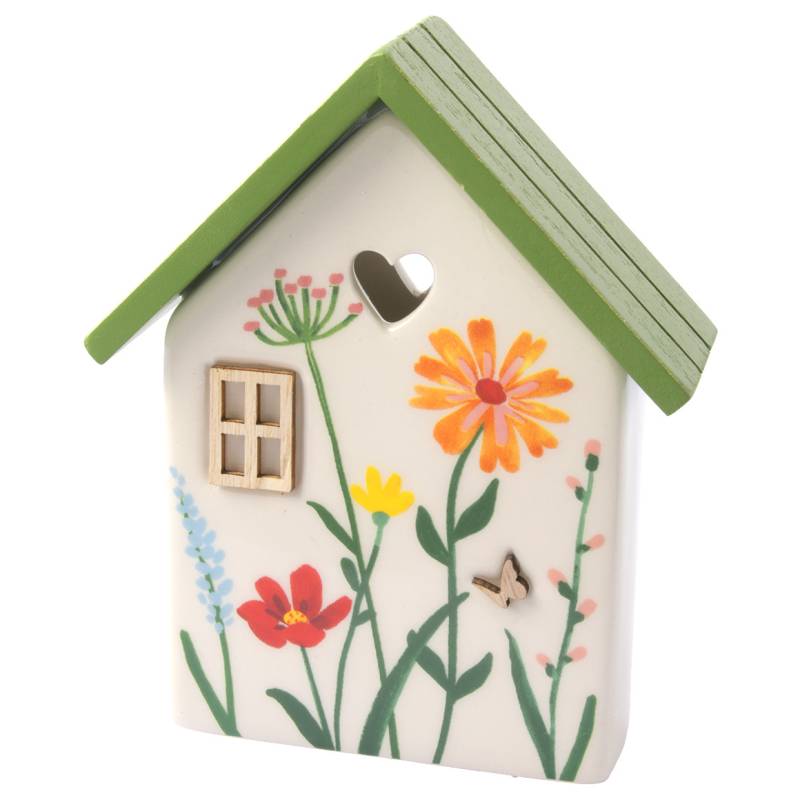 Dekoaufsteller Haus  mit Blumen-Motiv von My Home