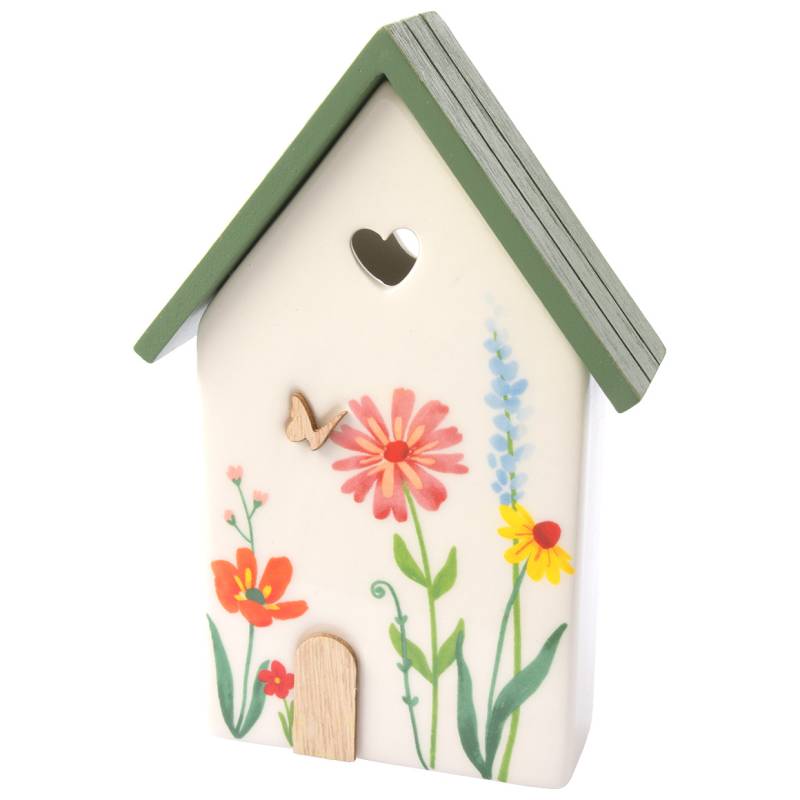 Dekoaufsteller Haus  mit Blumen-Motiv von My Home