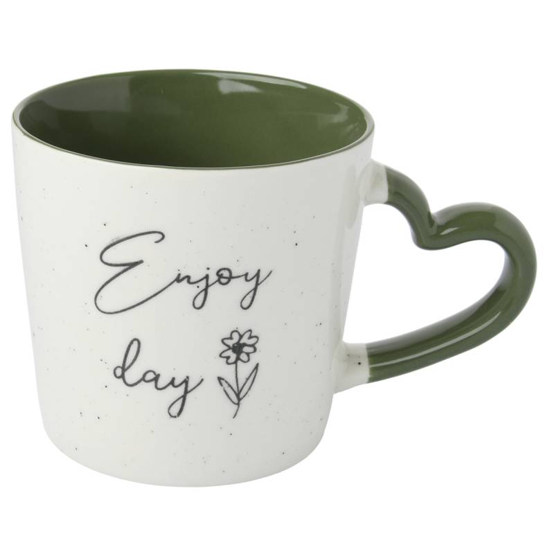 Tasse mit Herzhenkel und Schriftzug von My Home