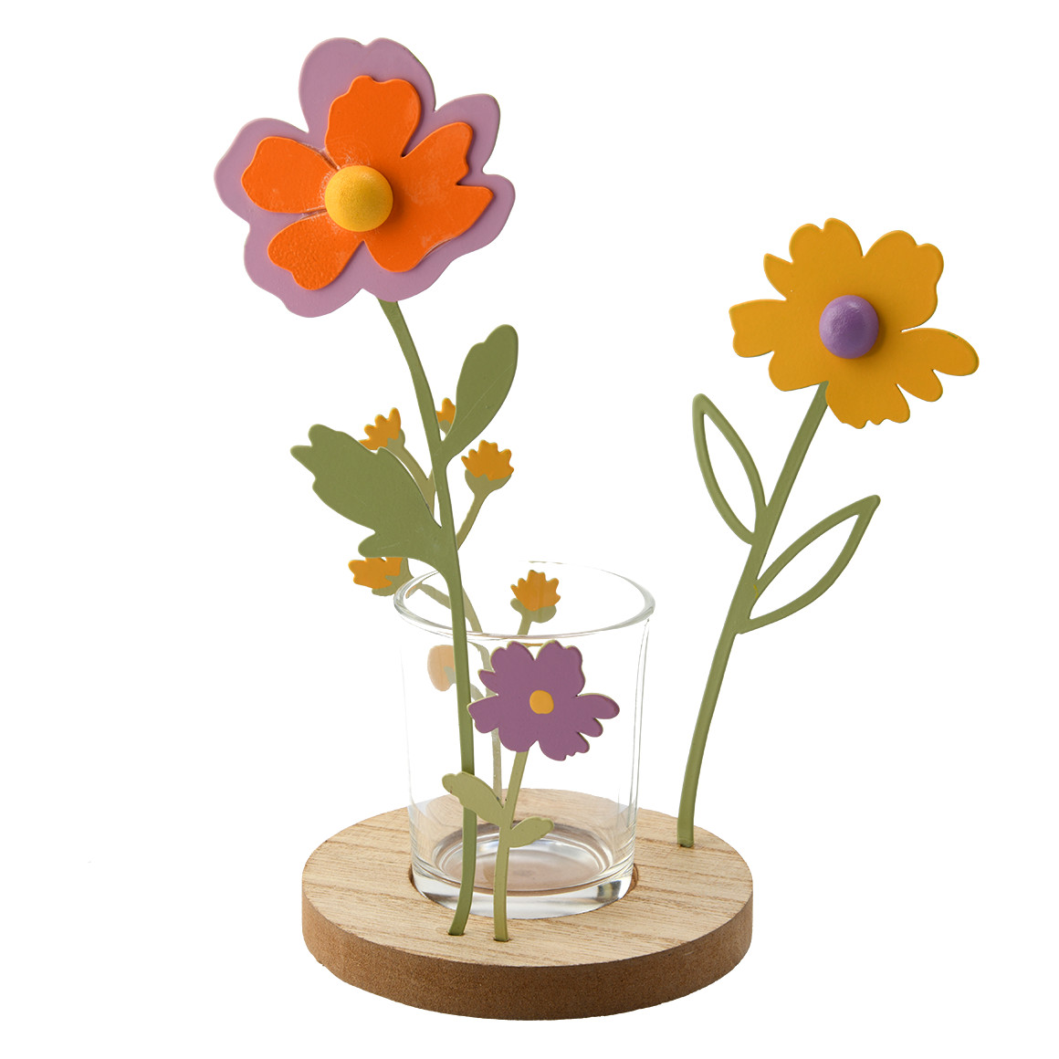 Windlicht mit Metallblumen von My Home