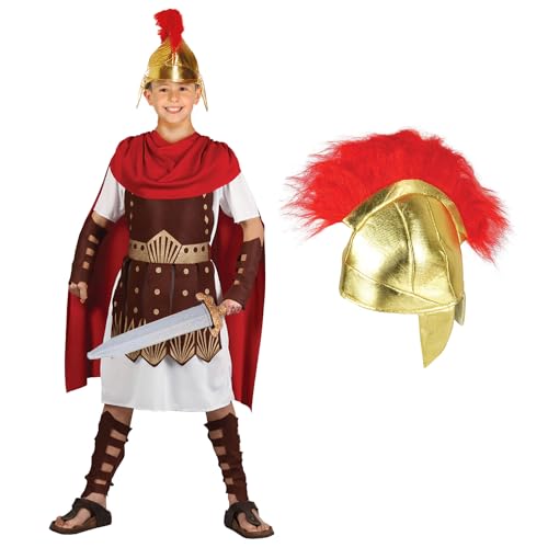 My Illusions Jungen Römischer Gladiator Kostüm Kinder Centurion World Book Day Fancy Dress Charakter mit Helm (XL 11-13 Jahre) von My Illusions