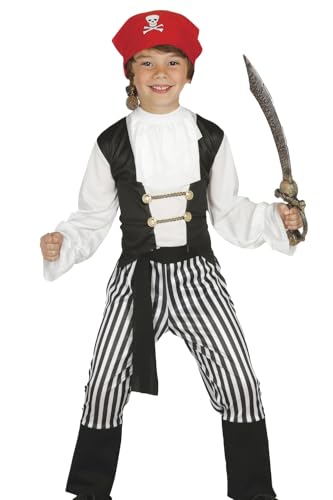 My Illusions Piratenkostüm für Jungen, schwarz-weiß, für Kinder, Halloween, Kostüm, Outfit (XL 10–12 Jahre) von My Illusions