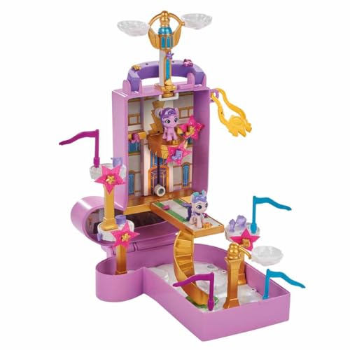 My Little Pony Mini World Magic Compact Creation Zephyr Heights Spielzeug – Tragbares Spielset mit Prinzessin Pipp Blütenblüten-Pony für Kinder ab 5 Jahren, Mehrfarbig, F5247, 5.1 x 20.3 x 16.5 cm von My Little Pony