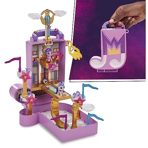 My Little Pony Mini World Magic Compact Creation Zephyr Heights Spielzeug – Tragbares Spielset mit Prinzessin Pipp Blütenblüten-Pony für Kinder ab 5 Jahren, Mehrfarbig, F5247, 5.1 x 20.3 x 16.5 cm von My Little Pony
