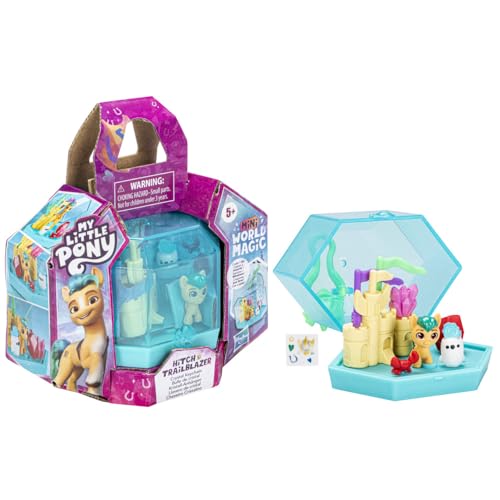 My Little Pony Mini World Magic Crystal Schlüsselanhänger Anhängerkupplung Trailblazer Spielzeug – Tragbares Mini-Spielset, Pony und Zubehör für Kinder ab 5 Jahren von My Little Pony