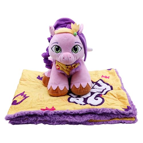 My Little Pony Pip Blankie Bestie 2-in-1 Stofftier & Decke, weiches sensorisches Plüschtier, Geschenk für Mädchen, Jungen, Babys, Kleinkinder, Kinder, Stofftier mit Decke von My Little Pony