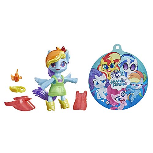 My Little Pony Smashin’ Fashion Schmetter-Pack Rainbow Dash – bewegliche Figur (7,5 cm) mit Modeaccessoires und Überraschung, 9 Teile von My Little Pony