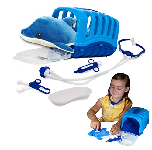 My Little Vet Basket - Baby Delfin Set von Deluxebase. Tierarzt Spielset für Kinder. EIN niedliches Tierset, das perfekt zum kreativen Spielen ist von My Little Vet Basket