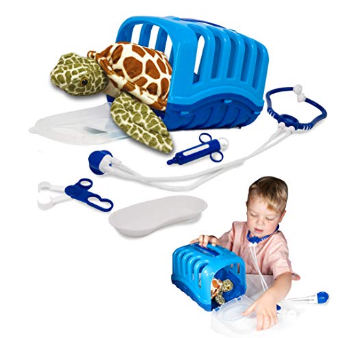 My Little Vet Basket -Baby Schildkröte Set von Deluxebase Tierarzt Spielset für Kinder. EIN niedliches Tierset, das perfekt zum kreativen Spielen ist von My Little Vet Basket