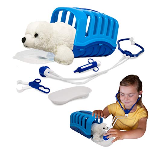 My Little Vet Basket - Siegel von Deluxebase Kinder Tierarzt Kit mit weicher Plüschdichtung, medizinischen Werkzeugen & tragbarer Tragetasche, Pretend Play und Lernspielzeug für Kinder ab 3 Jahren von My Little Vet Basket