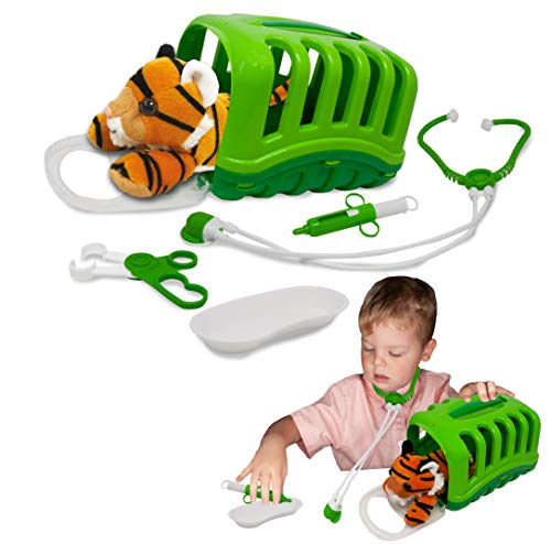 My Little Vet Basket - Baby Tiger Set von Deluxebase. Tierarzt Spielset für Kinder. EIN niedliches Tierset, das perfekt zum kreativen Spielen ist von My Little Vet Basket