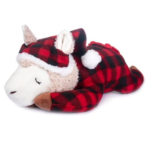 My OLi 38cm Alpaka Kuscheltier Sleepy Plüschtier Schaf liegend mit Schlafanzug und Schlafmütze Weiches Kuschelkissen Plüsch Schlafenszeit Tier Geburtstagsgeschenke für Kinder von My OLi