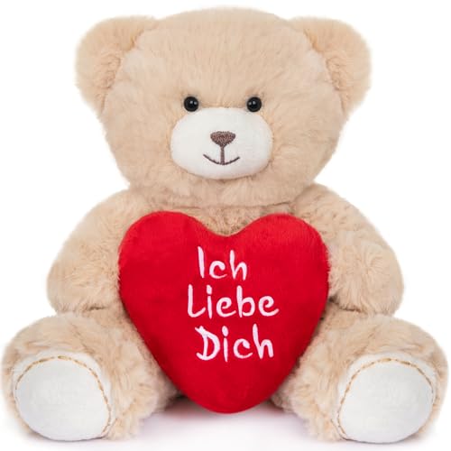 My OLi Teddy Plüschbär mit Herz Rot - Ich Liebe Dich - 18 cm Teddybär Plüschteddy Kuscheltier Schmusetier für Babys Kinder Jungen Mädchen Liebhaber Braun Hellbraun My OLi Teddy Plüschbär mit Herz Rot - Ich Liebe Dich - 18 cm Teddybär Plüschteddy Kuscheltier Schmusetier für Babys Kinder Jungen Mädchen Liebhaber Braun Hellbraun von My OLi