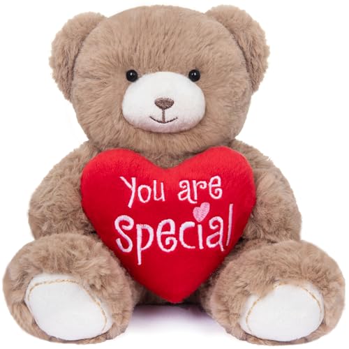 My OLi Teddy Plüschbär mit Herz Rot-You Are special-18 cm Teddybär Plüschteddy Kuscheltier Schmusetier für Babys Kinder Jungen Mädchen Liebhaber Braun Dunkelbraun My OLi Teddy Plüschbär mit Herz Rot-You Are special-18 cm Teddybär Plüschteddy Kuscheltier Schmusetier für Babys Kinder Jungen Mädchen Liebhaber Braun Dunkelbraun von My OLi