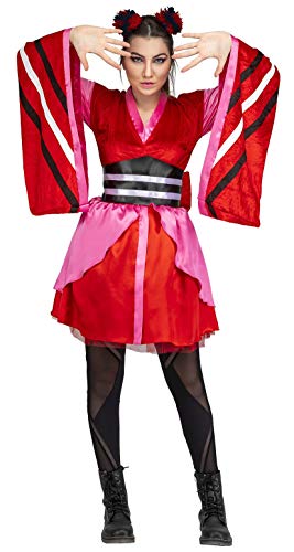 Generique Japanisches-Kimono-Kostüm für Damen Faschings-Verkleidung rot - XL von My Other Me