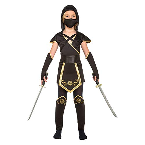 My Other Me, Living Costumes, Ninja-Kostüm für Mädchen, Farbe: schwarz 5-6 Jahre Schwarz von My Other Me