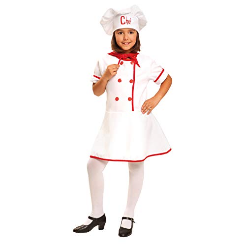 My Other Me 200953 Cocineros Koch Kostüm für Mädchen, Einfarbig, rot, 5-6 años von My Other Me