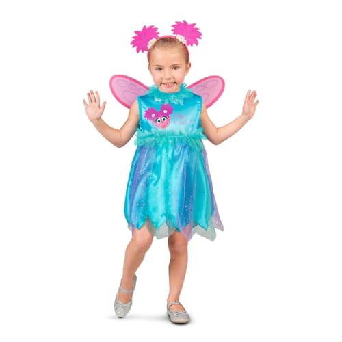 My Other Me Abby Cadabby Kostüm für Mädchen mit blauem und rosa Kleid, Flügeln und Haarreif, Größe 3-4 Jahre. Perfekt für ein magisches Abenteuer bei jedem Schritt von My Other Me
