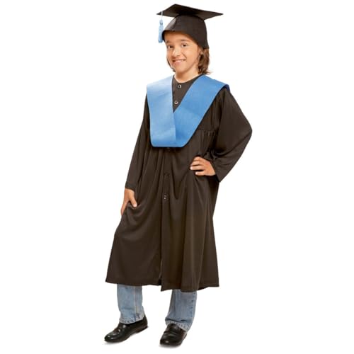 My Other Me Absolventenkostüm für Kinder, Unisex, Größe 3-4 Jahre, inklusive schwarzem Hut mit Quaste, langärmlige Tunika und blaues Kreuzstipendium, ideal für kleine große Feiern. My Other Me Absolventenkostüm für Kinder, Unisex, Größe 3-4 Jahre, inklusive schwarzem Hut mit Quaste, langärmlige Tunika und blaues Kreuzstipendium, ideal für kleine große Feiern. von My Other Me