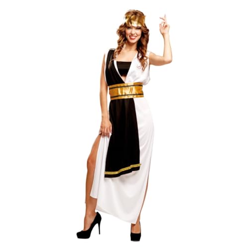 My Other Me Agripina-Kostüm für Damen, Größe M-L. Inklusive langer, ärmelloser Tunika mit seitlicher Öffnung, schwarzem Mantel und goldenem Gürtel und Kopfbedeckung. Imperiale Eleganz mit klassischen von My Other Me