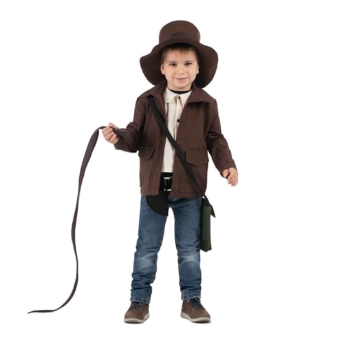 My Other Me Archäologe-Kostüm für Kinder, Unisex, Größe 5-7 Jahre. Inklusive Hut und brauner Jacke mit Hemd, Gürtel, Pistole, Pistole, Peitsche und schwarze Umhängetasche. von My Other Me