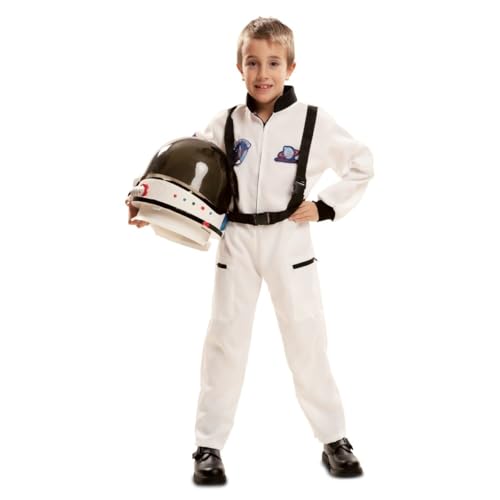 My Other Me Astronautenkostüm für Kinder, Unisex, Größe 3-4 Jahre. Inklusive weißem Overall mit Planetenzeichnungen und schwarzen Details und Gurt, der das Outfit ergänzt. von My Other Me