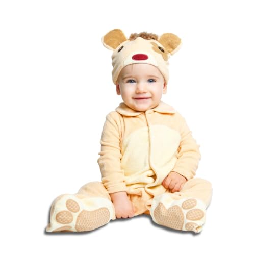 My Other Me Baby-Bär-Kostüm, Größe 0-6 Monate, inklusive Mütze mit Ohren, Augen, Schnauze und Pelz, beigefarbener Strampler mit helleren Details, Schwanz und Schnuller. Entzückend und bequem. von My Other Me