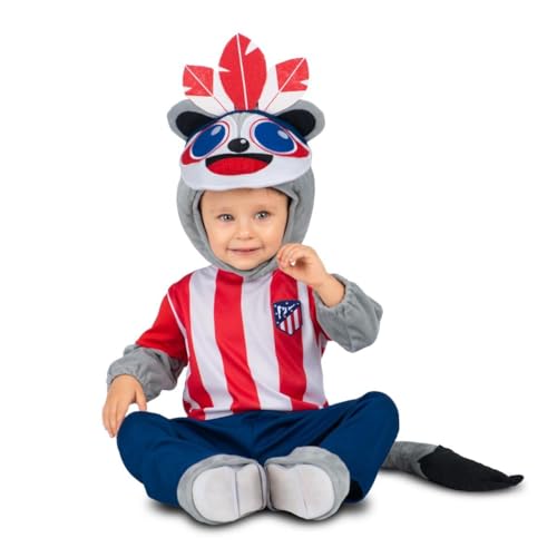 My Other Me - Baby-Kostüm Indi Fußball Atlético de Madrid, Unisex, mit Mütze, T-Shirt, Hose, Schwanz und Söckchen, Rot und Blau, Größe 12-24 Monate. Verkleiden Sie Ihr Kind zum Sport. von My Other Me