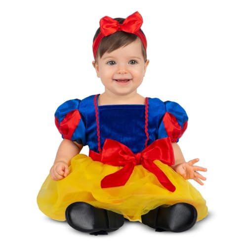 My Other Me Baby-Kostüm Schneewittchen, gelbes und blaues Kleid mit Stirnband und Schleife, ideal für Mädchen, Größe 24-36 Monate, perfekt für eine Märchenparty von My Other Me