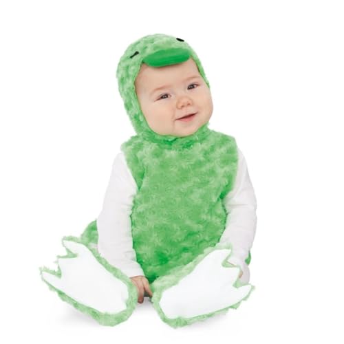 My Other Me Babykostüm grüne Ente mit Kleid, Mütze, Schwanz und Fußsack, Größe 7-12 Monate. Perfekt für einen bezaubernden Look zu jedem besonderen Anlass von My Other Me