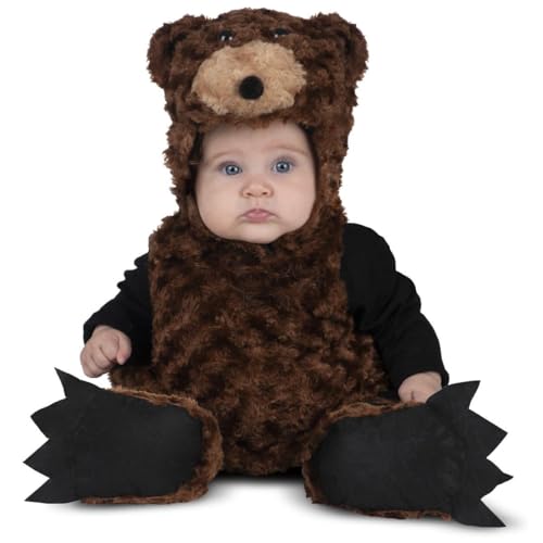 My Other Me Bär-Kostüm mit Mütze, Kleid und Söckchen, braun, für Babys, Unisex, Größe 12-24 Monate. Transportieren Sie Ihren Kleinen ins Land der verzauberten Bären von My Other Me