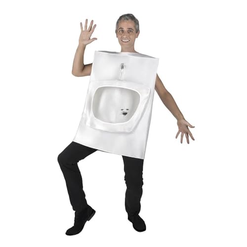 My Other Me Bidet-Kostüm für Erwachsene, Unisex, Größe M-L. Inklusive weißer Latzhose mit Bidet und geprägtem silbernem Wasserhahn und schwarzen Abflussdetails. Stechen Sie mit diesem originellen My Other Me Bidet-Kostüm für Erwachsene, Unisex, Größe M-L. Inklusive weißer Latzhose mit Bidet und geprägtem silbernem Wasserhahn und schwarzen Abflussdetails. Stechen Sie mit diesem originellen von My Other Me