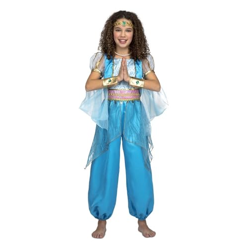 My Other Me Blaues Prinzessinnen-Kostüm für Mädchen, mit Overall, Halskette und Haarreif, Größe 3–4 Jahre. Perfekt, um auf jeder Party wie eine echte Prinzessin zu glänzen von My Other Me