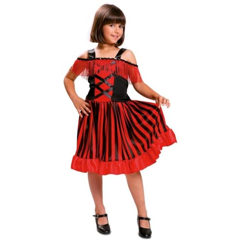 My Other Me - Can-can-Kostüm für Mädchen mit schwarz-rotem Kleid, Größe 3-4 Jahre. Perfekt, um auf jeder Karnevals- oder Mottoparty aufzufallen von My Other Me
