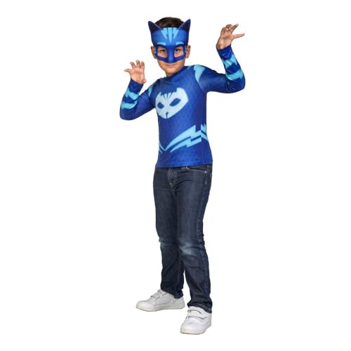 My Other Me - Catboy PJ Masks Kinderkostüm mit T-Shirt und Maske in Blau, Größe 3-4 Jahre. Entwickeln Sie mit diesem Outfit Katzen-Fähigkeiten. My Other Me - Catboy PJ Masks Kinderkostüm mit T-Shirt und Maske in Blau, Größe 3-4 Jahre. Entwickeln Sie mit diesem Outfit Katzen-Fähigkeiten. von My Other Me