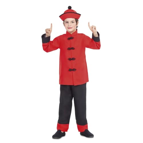 My Other Me Chinesisches Kinder-Kostüm für Kinder, Größe 3-4 Jahre, inklusive rotem konischem Hut mit schwarzen Rändern, Hemd mit chinesischen Knoten und schwarzer Hose mit rotem Streifen, kleiner My Other Me Chinesisches Kinder-Kostüm für Kinder, Größe 3-4 Jahre, inklusive rotem konischem Hut mit schwarzen Rändern, Hemd mit chinesischen Knoten und schwarzer Hose mit rotem Streifen, kleiner von My Other Me
