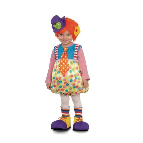 My Other Me Clown-Kostüm, Unisex, mit Kleid, Schuhen und Haarreif mit Perücke und farbenfroher Mütze, Größe 7-12 Monate, perfekt für Geburtstage und einzigartige Fotoshootings von My Other Me