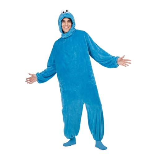 My Other Me Cookie-Monster-Kostüm für Erwachsene, Unisex, Größe M-L. Inklusive blauem pelzigen Anzug mit elastischen Bündchen und Mütze mit Pull-Augen. Offizielles Lizenzprodukt von Sesame Street! My Other Me Cookie-Monster-Kostüm für Erwachsene, Unisex, Größe M-L. Inklusive blauem pelzigen Anzug mit elastischen Bündchen und Mütze mit Pull-Augen. Offizielles Lizenzprodukt von Sesame Street! von My Other Me